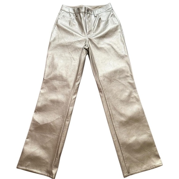 H&M Silver metallic straight-leg faux leather polyester rave pants
Size 6 - Picture 1 of 6